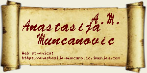 Anastasija Munćanović vizit kartica